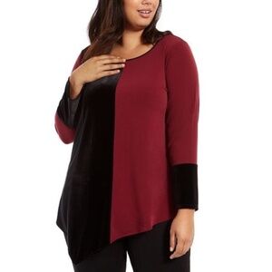 Alfani Plus Size Colorblocked Asymmetrical Tunic